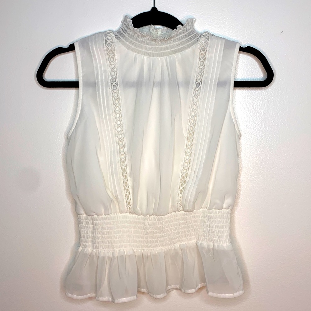 Ruffled white bohemian top